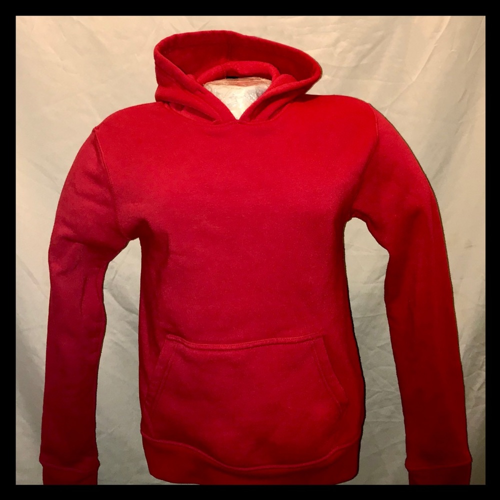 EUC Unisex Athletic Red Pullover Hoodie Size Med
